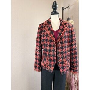 Designs by Seymour Multicolor Tweed Wool Blend Blazer Jacket Size 10 EUC